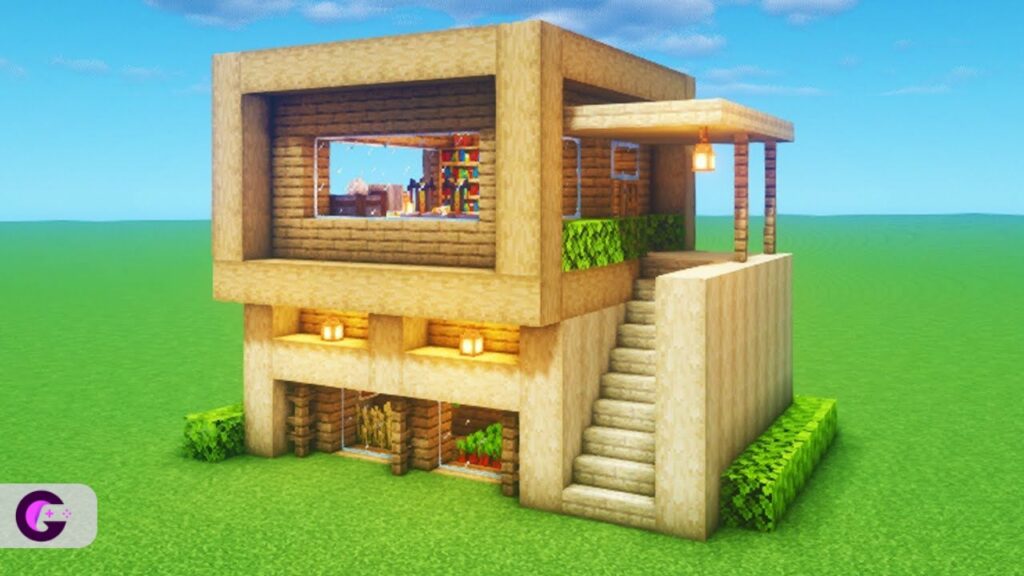 Modern wooden house Minecraft