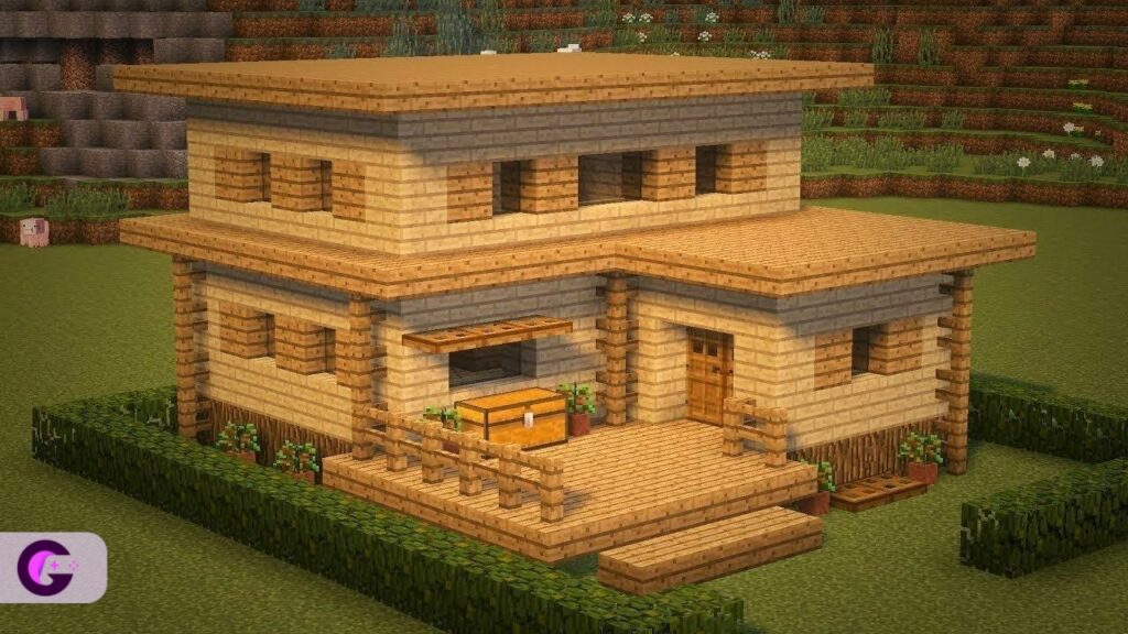 Two story wooden house Minecraft